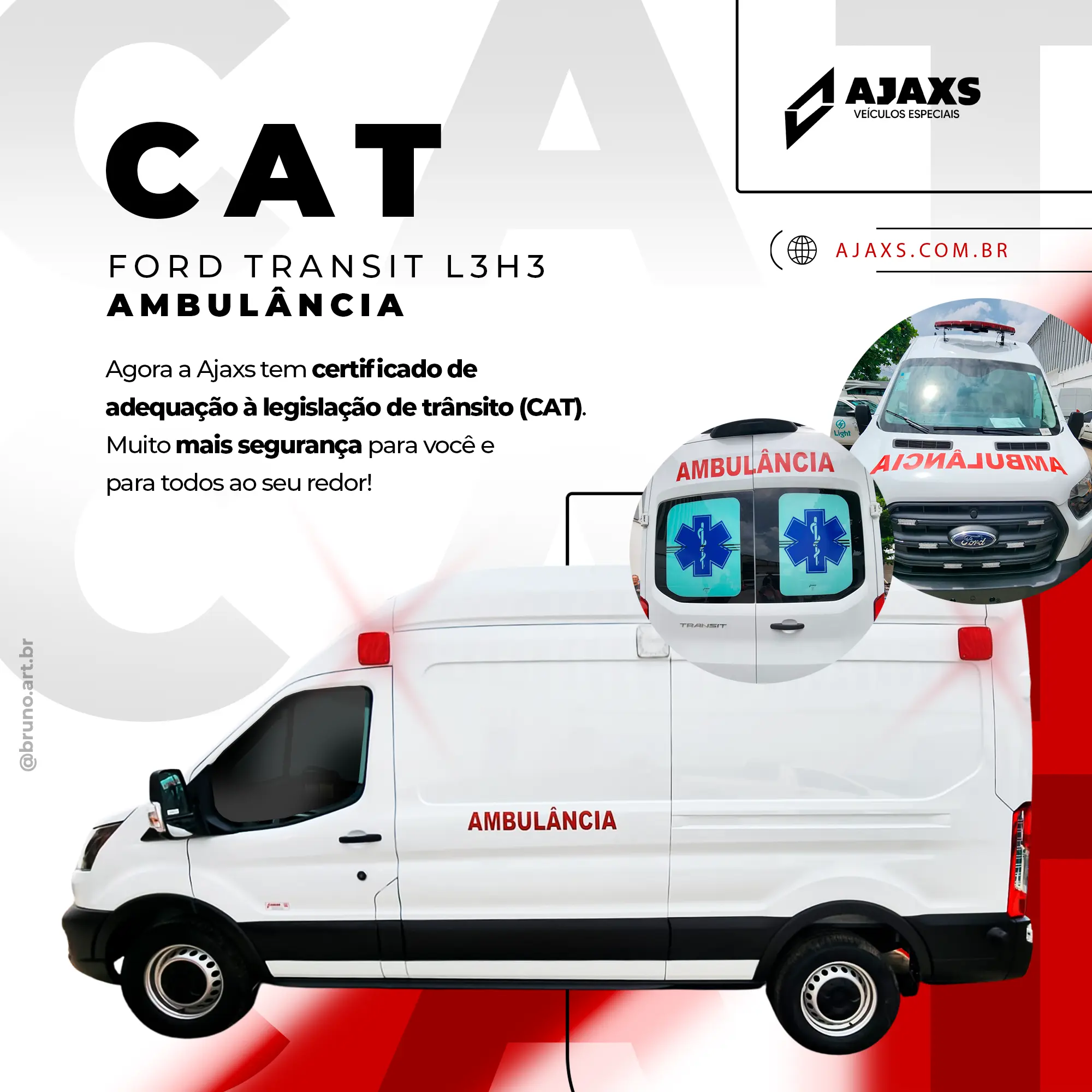 CAT Ford Transit L3H3 Ambulancia Ajaxs Veiculos especiais