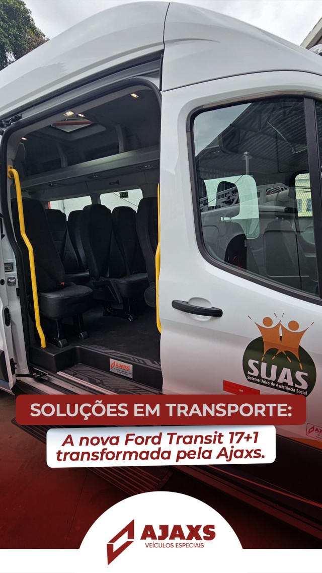Soluções em transporte A nova Ford Transit 17+1 transformada pela AJAXS